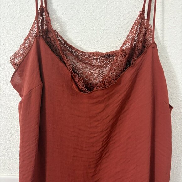 Free People Gigi Slip Dress with Bralette Rosewood Size Medium Midi Flowy - Picture 8 of 10